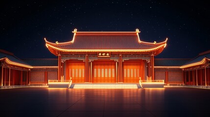 Obraz premium chinese temple at night