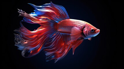 Fototapeta premium betta fish in a jar colorful
