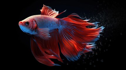 Fototapeta premium betta fish in a jar colorful