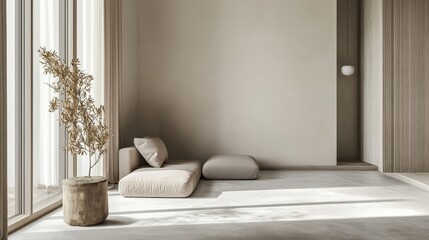 Minimalist interior decoration with clean lines and subtle tones