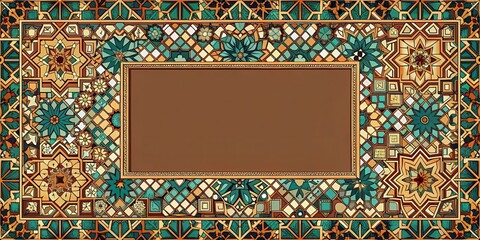 Obraz premium Border frame with intricate geometric patterns on abstract backdrop, border, frame, patterns, abstract, backdrop, 4k