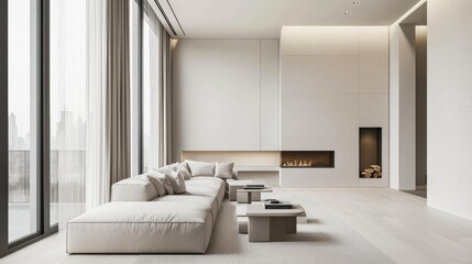 Fototapeta premium Minimalist interior decoration with clean lines and subtle tones