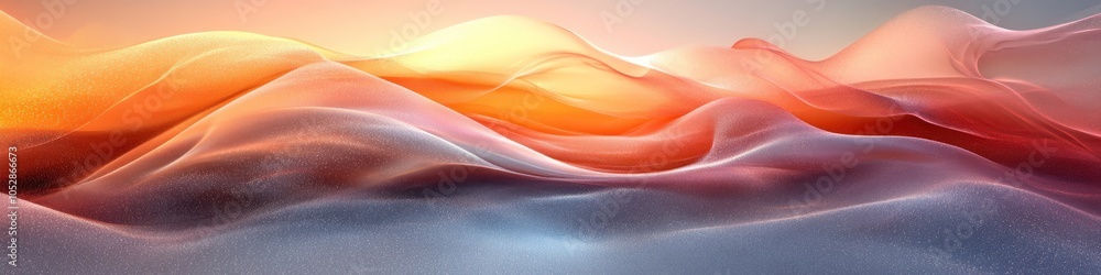 Poster abstract waves of color creating a serene and dynamic landscape.