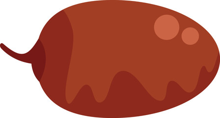 This vector illustration features a single, ripe date fruit, ideal for projects related to healthy eating, mediterranean cuisine, or islamic holidays