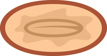 Almond nut vector icon illustration isolated on white background, showing seed inside brown shell