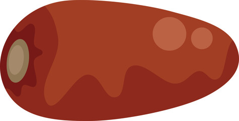 This vector illustration shows a date fruit in all its glory, perfect for showcasing this sweet and nutritious fruit
