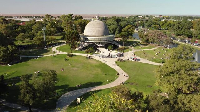Buenos Aires, Argentina - March 12, 2022: Aerial view of Galileo Galilei Planetarium