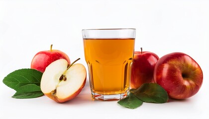 Apple Juice on white background isolated. Beverage. Drink.