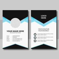 Modern and creative id card template. corporate id card design template for office employee, staff or others.
