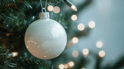 Fototapeta premium A White Christmas Ornament