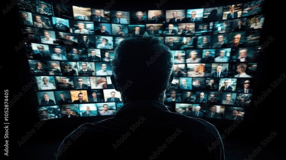 Poster business professionals collaborate remotely using high-definition display for effective virtual enga
