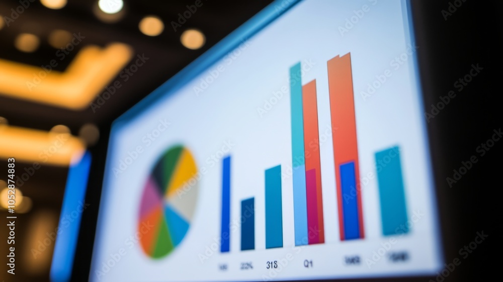 Poster colorful data visualization and analytics presentation