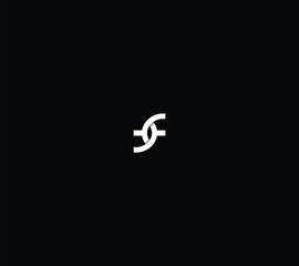 Fototapeta premium Letters FF or FSF monogram, abstract lettering logo with black background. 