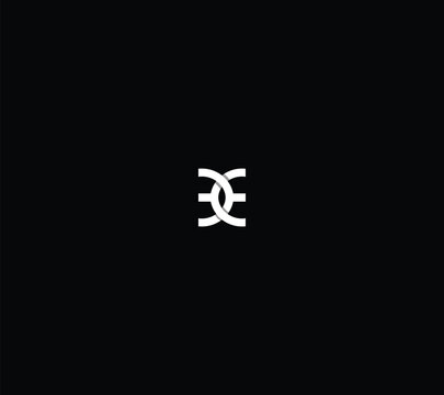 Double EE Monogram, very unique and minimal logo design with black background. 