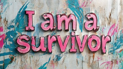 Survivor Typography on Textured Pastel Background