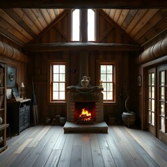 fireplace in the living room