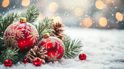 Obraz premium Festive Wonderland with Bright Holiday Decorations