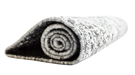 Rolled Rug on White Background,