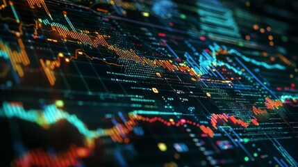 Small sections of graphs highlighted and circled on a financial report
