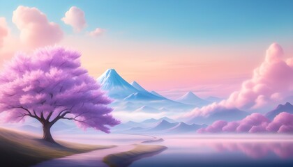 Serene mountain range with a winding path inviting exploration and adventure