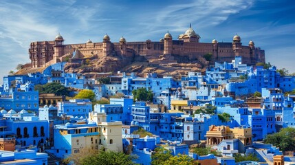 Jodhpur Rajasthan India Blue City Mehrangarh Fort Architecture Travel