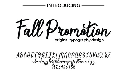 Fall Promotion Font Stylish brush painted an uppercase vector letters, alphabet, typeface