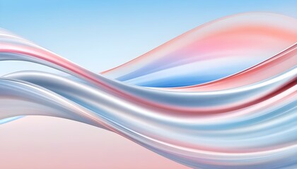 Serene silver wave flowing gracefully on a pristine white backdrop, creating an impression of tranquility and elegance