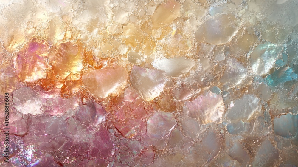 Poster subtle pearl nacre iridescent texture creating an abstract visual experience with soft hues and smoo