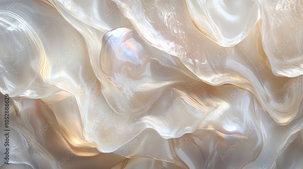 Aufkleber subtle pearl nacre iridescent texture creating an abstract visual experience with soft hues and smoo
