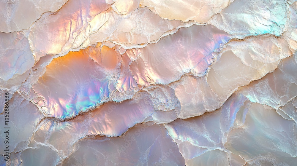 Aufkleber subtle pearl nacre iridescent texture creating an abstract visual experience with soft hues and smoo