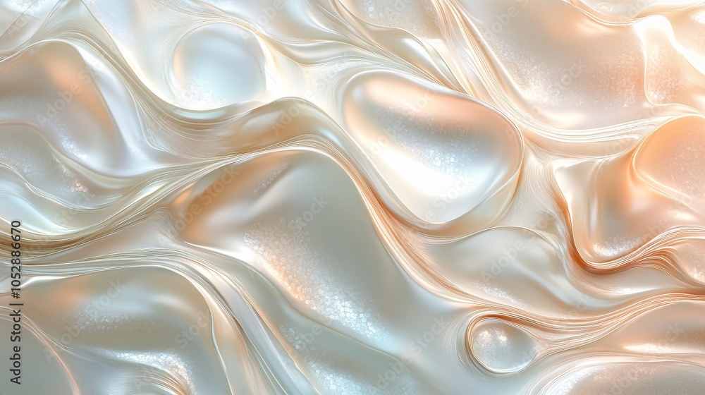 Poster subtle pearl nacre iridescent texture creating an abstract visual experience with soft hues and smoo