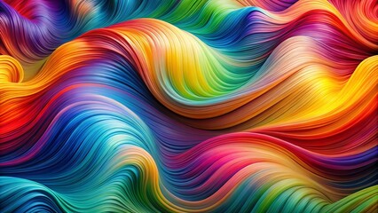 Obraz premium A symphony of vibrant, flowing lines interweave in a captivating dance of color, creating a mesmerizing abstract landscape.