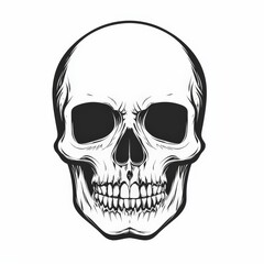 Fototapeta premium Classic skull symbol, bold and simple, black and white