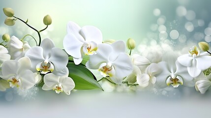 Obraz premium Border template with white orchids