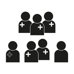 Medical team icon. Healthcare staff symbol. Group of doctors graphic. Minimalist vector illustration.