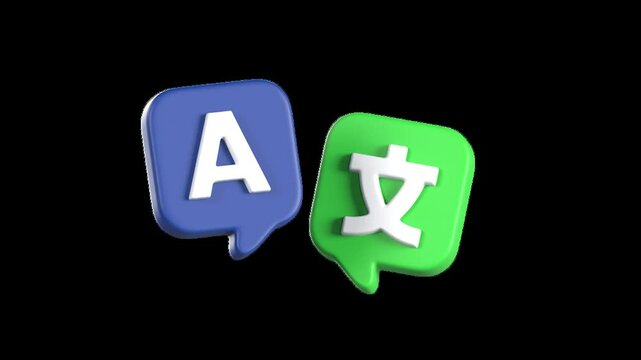 Vocabularies Animated 3D Icon with transparent background (HD)