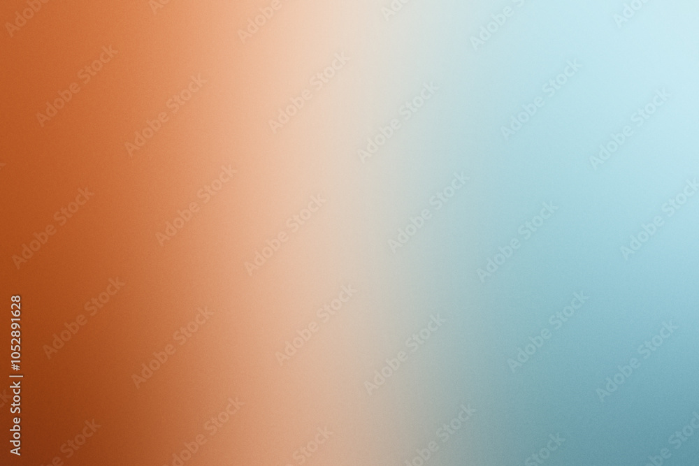 Poster abstract noisy grainy background with a subtle gradient transitioning from warm orange to cool blue 