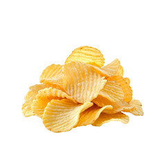 A pile of crispy potato chips, ready to be enjoyed.