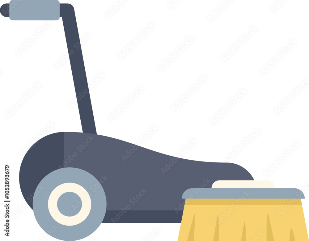 Poster cleaning machine with rotating brush for floor cleaning service