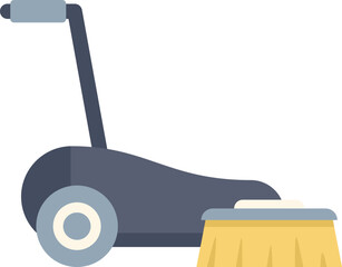 Cleaning machine with rotating brush for floor cleaning service