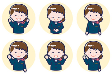 CAの女性のポーズセット_02