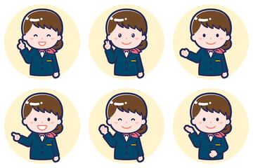 CAの女性のポーズセット_03