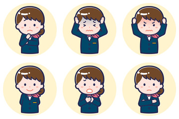 CAの女性のポーズセット_05