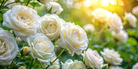 Obraz premium Purity and elegance of white rose flowers