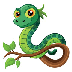 green snake cartoon