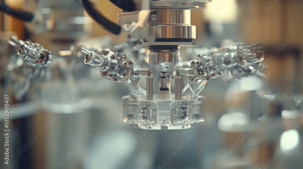 Poster advanced robotic arm in high-tech manufacturing setting