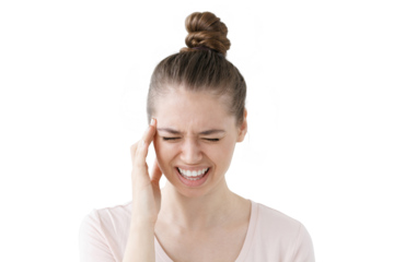 Young woman suffering from severe headache