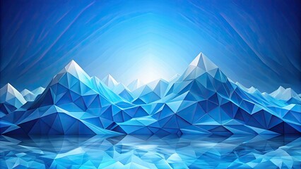 Abstract low poly blue glass mountains landscape background, blue, glass, low poly, mountains, abstract, background