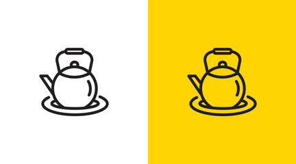 Teapot tea kettle logo icon design template. simple kitchen restaurant catering set icon design