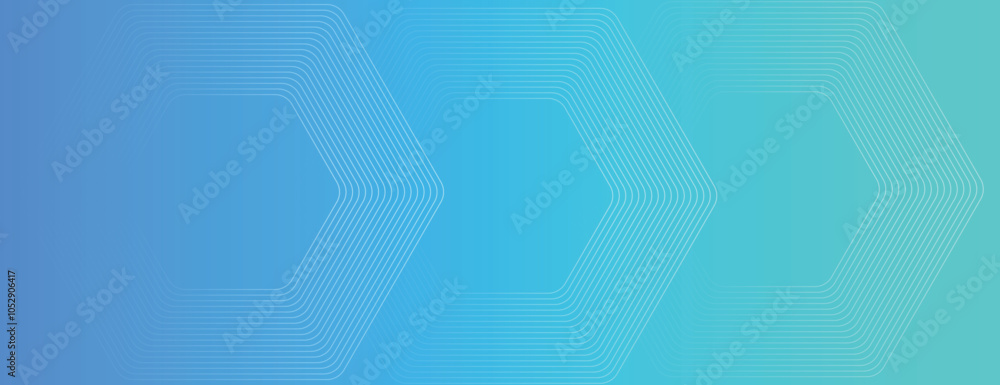 Poster Blue and teal gradient background with geometric hexagonal patterns. The background is smooth and modern, featuring blue and teal hues. Minimal abstract hexagon pattern vector gradient background